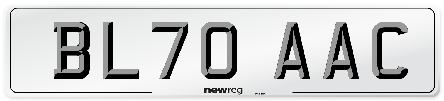 BL70 AAC Number Plate from New Reg